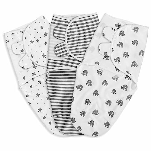 GLLQUEN BABY Swaddles Pucksack Baby 4-6 Monate,100% Bio-Baumwolle Baby Schlafsäcke für Neugeborene,Oeko-tex100 Schlafsack für Kleinkinder,Unisex 3er Pack Wickel