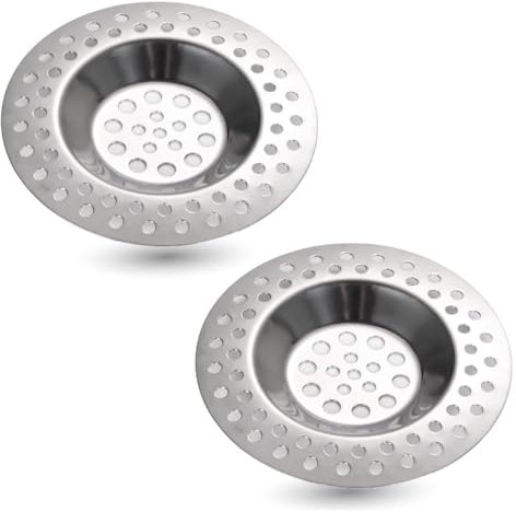 2er Universal Premium Abflusssieb - Haarsieb & Haarfänger für Dusche, Badewanne, Küche, Spülbecken - rostfreier Edelstahl Abflussabdeckung