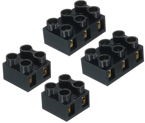 QUARKZMAN Bornier à Vis 2 Positions 3 Positions 500V 10A Barrette de Bornes à Vis à Double Rangée Connecteur de Bornes de Connexion de Fil 2 Ensembles