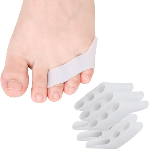 DYKOOK Pinky Toe Separator Pinky Toe Cushion 6PCS Little Toe Straightener Gel Sup Soft Tailors Bunion Corrector for Bunionette Pain Relief,Overlapping Toe,Calluses,Blisters,Corns Protect(White)
