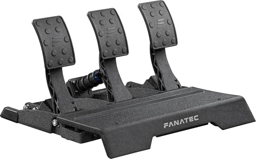 Fanatec Sim Racing CSL Elite Pedals V2 – 3-Pedal-Set für Sim Racing (Kupplung, Bremse, Gas), Load-Cell-Bremssystem mit Dual-Stage, Hall-Effekt-Sensoren – PC, PS5, PS4