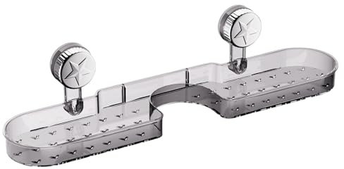 NPXUAMTJ Rustproof Shower Organiser For Shampoo Wall Mounted Suction Cup Storage Rack Space Saving Bathtub Accessories Holder Modern Bathroom Decoration