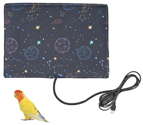 Tappetino Riscaldante per Criceti Invernale, Tappeti Riscaldanti per Piccoli Animali Elettrico Portatile USB, Coperta Termica con 3 Temperature Regolabili per Scoiattoli, Uccelli, Conigli, Cincillà
