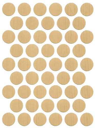 Screw Cover Caps 9/16 (50 Pack) – Self-Adhesive PVC Stickers for Furniture, Shelving & Screw Holes – Durable & Easy to Apply. Maple Tree