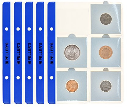 PELLER'S Münzhüllen für 60 Münzrähmchen im Format 50 x50 mm. 10 er Packung. Münzalbum S.
