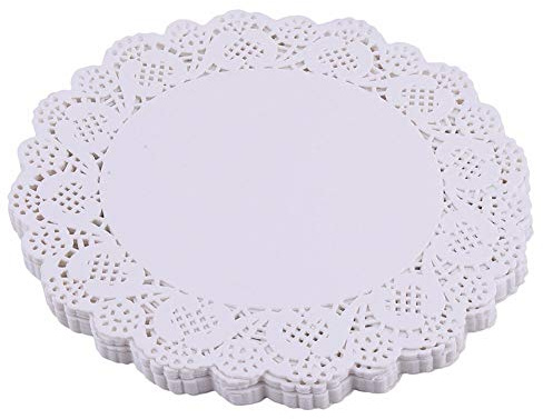 Tim&Lin White Lace Paper Doilies - 8 inch Round Paper Doilies - Disposable Paper Placemats - for Wedding, Birthday, Cakes, Desserts, Tableware Food Decoration, Pack of 100