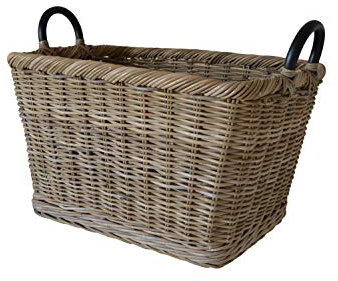 Sechome B18-A Cesto Portalegna in Rattan Naturale Intrecciato a Mano (Big)