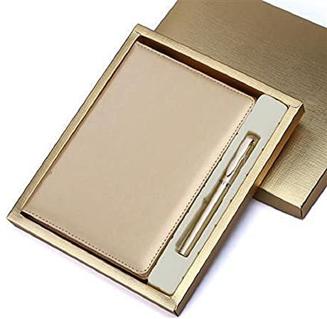 Logo Name Anpassen PU A5 Notebook Big B5 Tagebuch Memo Binder Planer Büro Schulbedarf-A5 Golden1._1pcs