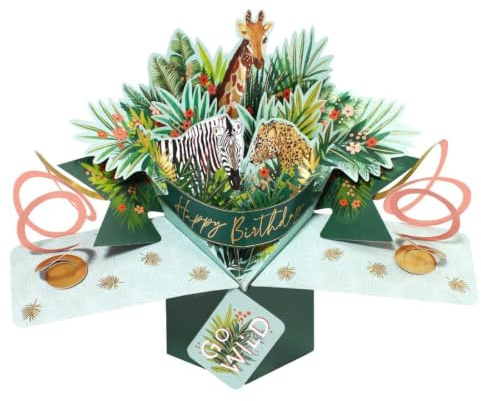 Happy Birthday Jungle Pop-Up Greeting Card Second Nature 3D Pop Up Cards