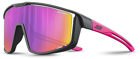 Julbo Lunettes de soleil - FURY Junior - de 8 à 12 ans - Noir/Rose - Catégorie 3