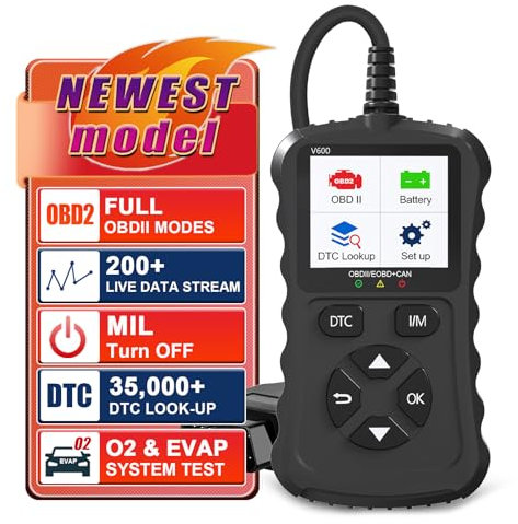 OBD2 Diagnostic Device Diagnostic Car Adapter, OBDII Automatic Diagnostic Tool for Car Code Reader OBD EOBD Diagnostic Error Memory Reading Error Reader with All OBDII Functions, Black