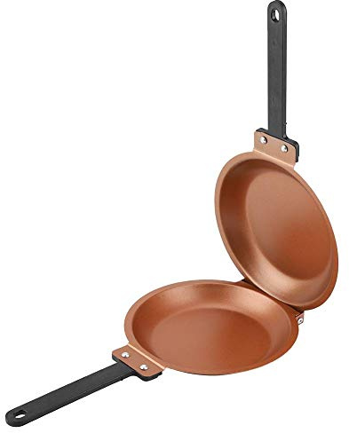 Cocoarm Padella Double Face Antiaderente, Piccola per Pancake con Chiusura a Clip, Doppia per Omelette