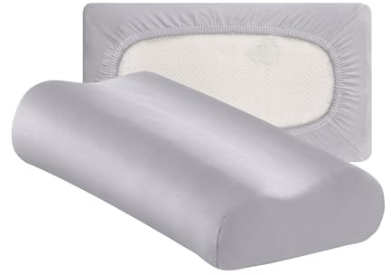 Traumschloss Flex-Kissenbezug für Kopfkissen Nackenstützkissen 95% Baumwolle und 5% Elasthan - 30x50cm 30x60cm 30x70cm 40x50cm 40x60cm 40x70cm Silber