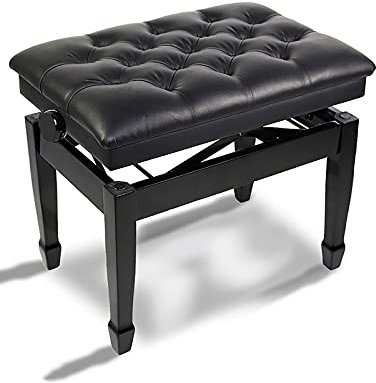 CAFIEDR Banco de Piano Ajustable en Altura, Taburete para Teclado en Forma de I, elevación hidráulica, Asiento Grande de 60 x 40 cm, Adecuado para práctica Musical(B)