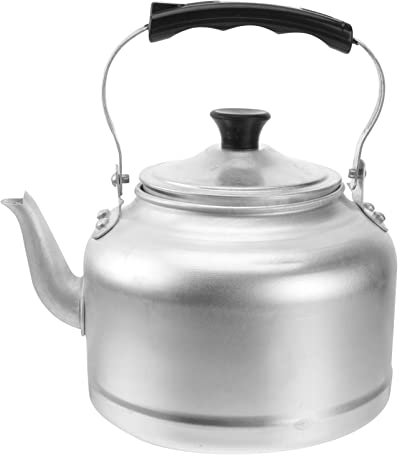 Ciieeo Bollitore d'Acqua Vintage in Alluminio Manico Isolato Adatto Gas Induzione Riscaldamento Rapido Teiera da Cucina Compatta 1 Pezzo Silver