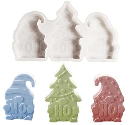 SVOCK Moule Bougie Noël Silicone Gnome 3D, Plâtre Père Noël