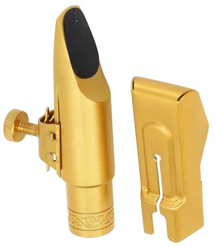Bocchino per Sassofono Contralto in Ottone, Prese D'aria 6C Dal Suono Brillante, Bocchino per Sassofono Contralto in Mib con Coperchio Scorrevole, Adatto a Professionisti e