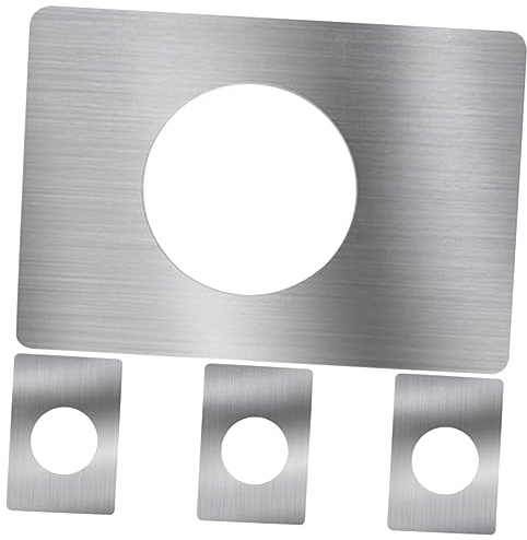 NUOBESTY Plaques de Renfort en Acier Inoxydable Argenté pour Serrure de Porte Support Solide et Élégant 4pcs et Sécurité Renforcée pour Décoration Intérieure
