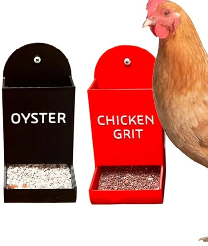Oyster and Grit Feeder for Chickens | Poultry Food Dispenser - Hangable Duck Food Container, Chicken Feeder for Backyard Farm
