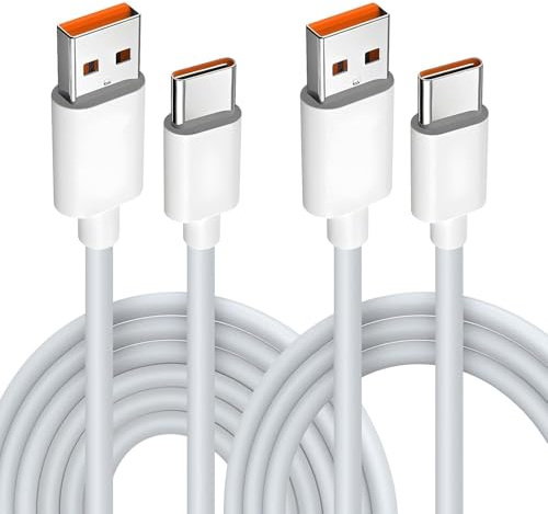 2 Pezzi 120W Cavo USB Type-C (1M+2M) per Xiaomi Mi14 14 Ultra 13 Pro 12 12T 11,6A Cavi USB C Ricarica Rapida per Redmi K60 Ultra Note 13 12 Pro+,Black Shark 5 4,Poco F6 F5 F4 GT 5G X6 X5 M5 (Bianco)