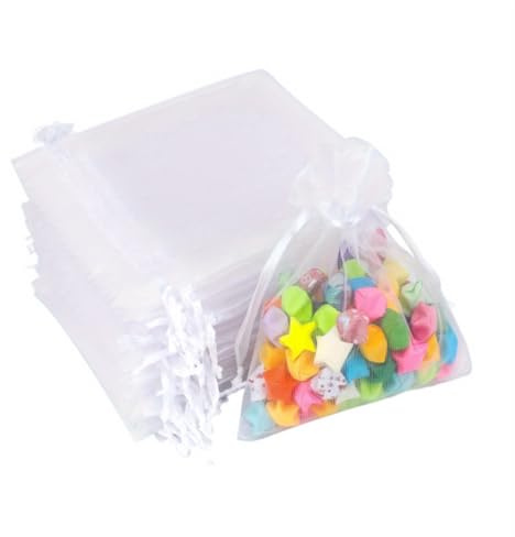 Sacchetti Organza, 150 Pezzi, Organzasäckchen, sacchetto regalo in organza, sacchetto per gioielli, Bomboniere Trasparenti Sacchettini, sacchetti di lavanda, bomboniere nuziali, 7 x 9 cm