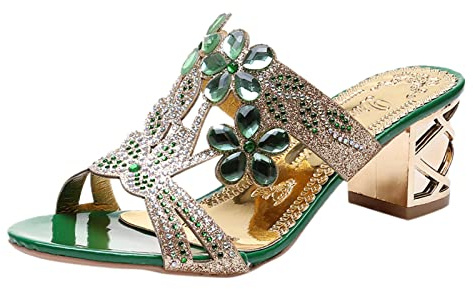Sandaler, strass, glitter, sandaletter med kilklack, dam, klackskor, dam, blockklack, höga klackar, öppen tå, fritidssandaler, lätta utomhussandaler, bekväma slip-skor, andas, festskor