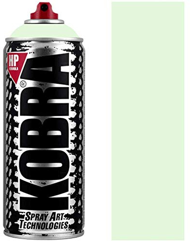 KOBRA HP High Pressure Spray Paint 400ml Can – Professional Grade 100% Acrylic Formula with Matte Finish for Graffiti, Street Art, Crafts & Multi-Surface Use (1000 Light Green)