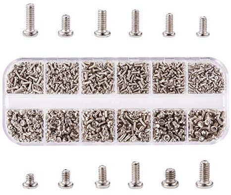 INCREWAY 1050 Stück Schrauben, M1.4/M1.6/M2/M2.5 Kohlenstoffstahl Vernickelt Silver Computer Laptop Schrauben Set Reparatur-Zubehör