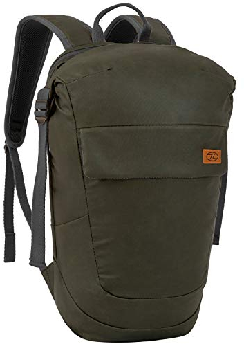 Highlander 18 Liter Rolltop Tagesrucksack - Vielseitiger wasserdichter Rucksack mit gepolstertem Laptopfach - The Flug (Waldnacht)