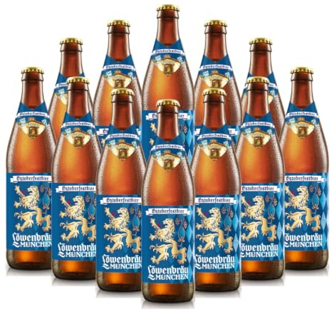 Löwenbräu Oktoberfest Limited Edition Beer – 12 x 500ml Bottles | Official Munich Oktoberfest Festbier | Imported German Lager | 6.1% ABV | Beer Gift Set for Men & Women