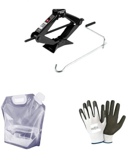 COMPATIBILE CON TOYOTA AURIS BERLINA CRIC A PANTOGRAFO PER GOMME PNEUMATICI AUTO CON MANIGLIA GIREVOLE CRICK SOLLEVA FINO A 2 TONNELLATE CON BASE IN ACCIAIO