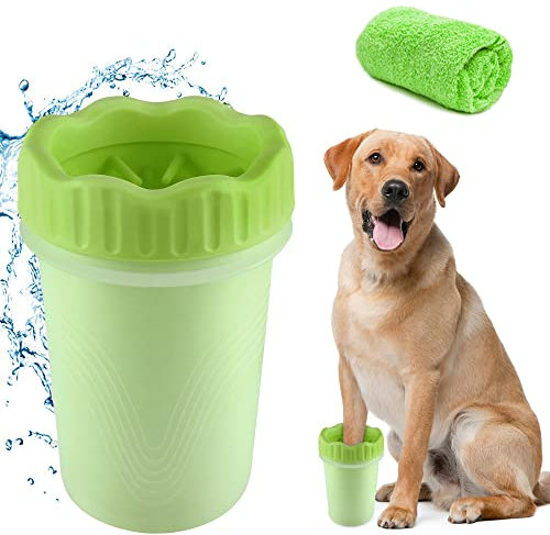 Hunde Pfotenreiniger, Pfotenreiniger FüR Hunde Tragbarer Pfotenreiniger mit Microfaser Handschuh Schnell,FüR Katzen und Hunde Geeignet Pfote