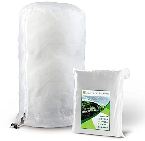 1 Pezzi Cappuccio Protezione Piante 200×240cm, Copri Piante Inverno, Cappuccio Piante Non Tessuto, Borsa per Piante Tessuto, Sacco Piante Tessuto Non Tessuto, Telo Antigelo Teli Sacchetti con Cerniera