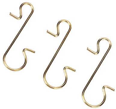 Cyrank 100 Crochets d'ornement de Noël, cintres d'arbre de Noël décoration d'arbre de Noël Crochets d'ornement de Fil métallique cintres de Fil(Or)