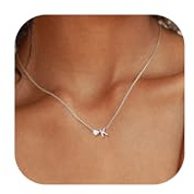 Chriscoco Plata de Ley 925 Mujer Niña Colgantes Iniciales K Corazón Cadenas de Plata Mujer Collar Inicial Regalo Día de la Madre - con Caja de Joyería
