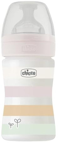 CHICCO BABYFLÄSCHCHEN WELL-BEING, 150ML, NORMALER FLUSS, 0M+, SILIKON, WEISS