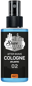 The Shave Factory After Shave Cologne - Atlantic - Lenisce, Rinfresca E Protegge La Pelle Dopo La Rasatura - Fragranza Maschile Di Lunga Durata - Prodotto in Turchia - (50 Ml)