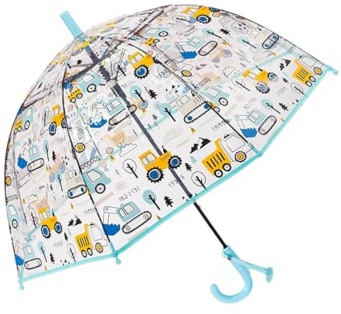 Kids Clear Bubble Umbrella -Perfect for Walking Safety-Grip Curved Handle-Transparent Dome See Through Child,Safety Kids Umbrella for Toddler Boys Girls
