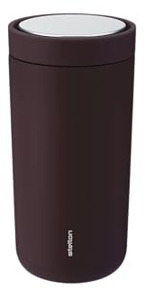 Stelton To-Go Click | Thermobecher, doppelwandige Isolierflasche - Rostfreier, auslaufsicherer Kaffeebecher/Teebecher mit Smart-Click-Deckel - Heiße & kalte Getränke - 0,4 Liter, Berry