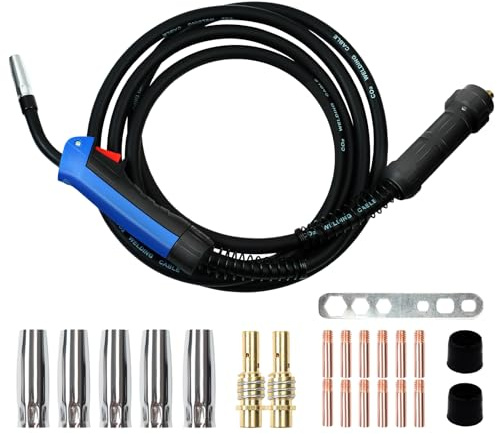 MIG MAG Schweißbrenner MB15 AK 4M, Schutzgas Schlauchpaket Euro Schweißgerät Zentralanschluss Schweißbrenner Gasgekühlt Flexibel Kopf Schweißgeräte