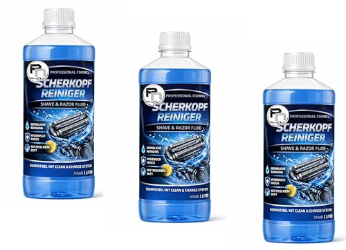 3x1L Shine Scherkopfreiniger für alle Braun Clean&Renew Reinigungskartusche CCR