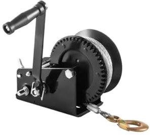 Marine Puller 3500 LBS Argano Manuale per impieghi gravosi con Cavo da 10 m e Gancio in Lega, argano Manuale a cricchetto bidirezionale a 2 Marce