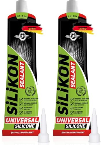 OG-ER Silikondichtstoff Transparent, Silikon Tube Transparent 2Stück 40ml, Profiqualität, langlebiges, hygienisches und wasserfestes Sanitärsilikon für Küche & Bad