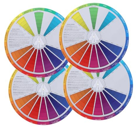 OSALADI 4pcs Gradient Wheel Rotatable Wheel for Painting for Drawing Learning Chart and Card Tool for Watercolors and Water Colouring