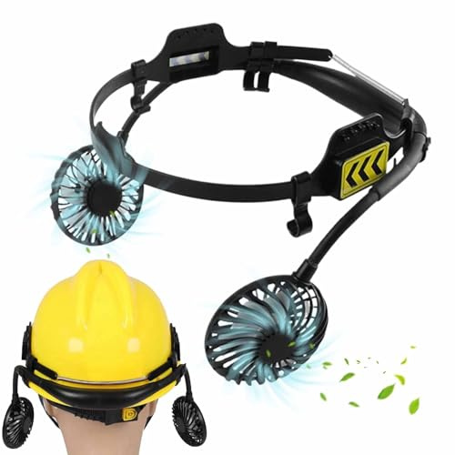 Hardhat, ventola di raffreddamento per casco di sicurezza, con luce notturna, 3 velocità regolabili, per lavoro, auto, lavoro, camera da letto, viaggi, costruzione