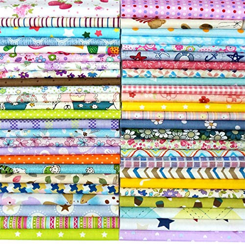 100Pcs Baumwollstoff Patchwork Stoffe DIY Gewebe Quadrate Baumwolltuch Stoffpaket zum Nähen mit vielfältiges Muster 15x15cm