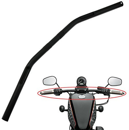 HDBUBALUS Motorrad-Lenker, 198,1 cm, 22 mm, schwarz, gerade, passend für Harley, Suzuki, Yamaha