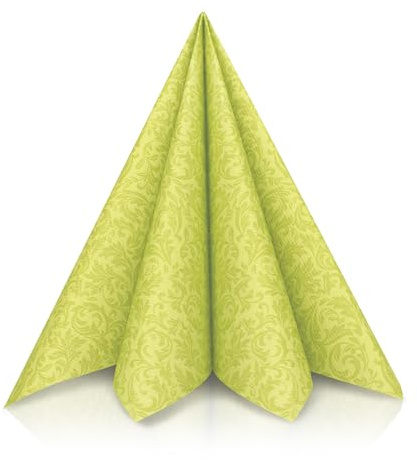 GRUBly® Servietten GRÜN, Stoffähnlich [50 Stück], Hochwertige grüne Servietten, Tischdekoration für Hochzeit, Geburtstag, Ostern, Frühling, Feiern, 40x40cm, AIRLAID QUALITÄT