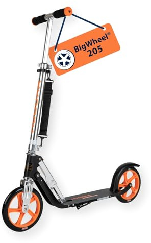 HUDORA BigWheel 205 Scooter - Stabiler Aluminium-Roller - Höhenjustierbarer & zusammenklappbarer Cityroller mit Ständer - Sportlicher Kinder- & Erwachsenenroller für bis zu 100kg