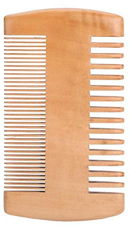 Outbit Bartkamm - Holzbartkamm Antistatischer Holztaschenkamm mit doppelten feinen und groben Zähnen